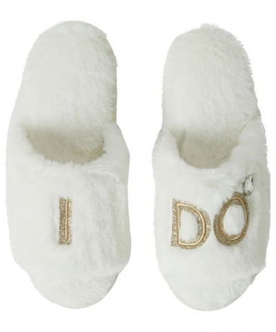 Bride and Bridesmaids Slide Slippers Online Only White $18.24 Shoes