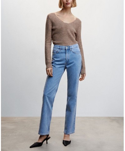 Women's Mid-Rise Straight Jeans Medium Blue $33.60 Jeans