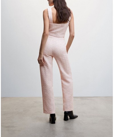 Women's Tweed Straight Pants Light Pink $37.40 Pants