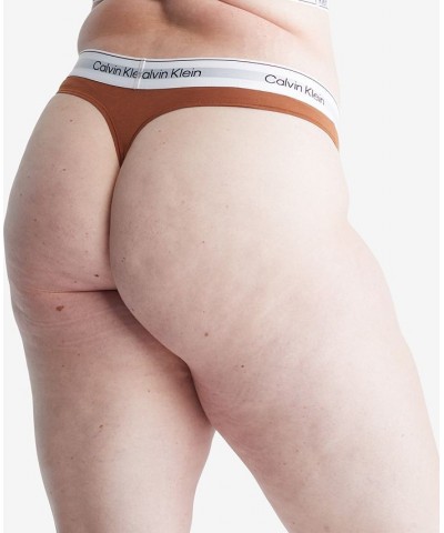 Plus Size Modern Naturals Thong Underwear QF7046 Brown $12.99 Panty