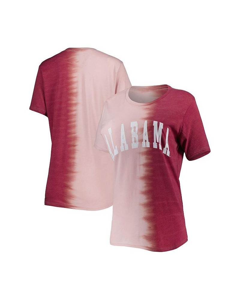 Women's Crimson Alabama Crimson Tide Find Your Groove Split-Dye T-shirt Crimson $25.99 Tops