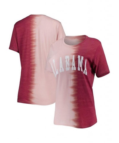 Women's Crimson Alabama Crimson Tide Find Your Groove Split-Dye T-shirt Crimson $25.99 Tops