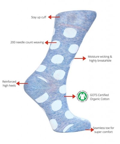 Big Polka Organic Cotton Polka Dots Crew Socks Blue $11.04 Socks