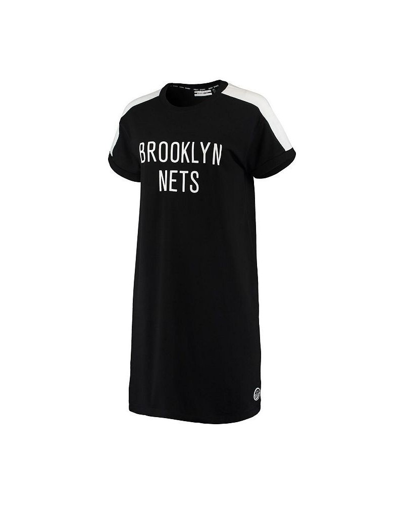 Women's Black Brooklyn Nets Robyn Sneaker Dress Black $35.69 Dresses