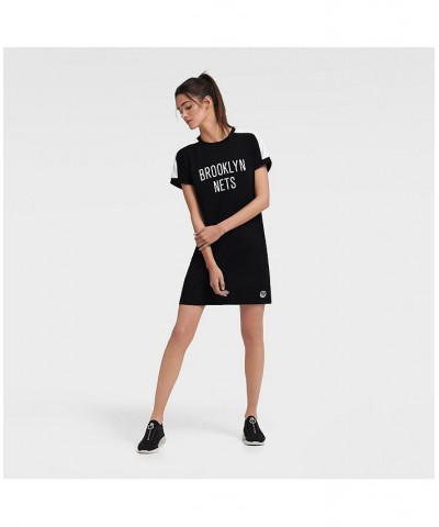 Women's Black Brooklyn Nets Robyn Sneaker Dress Black $35.69 Dresses