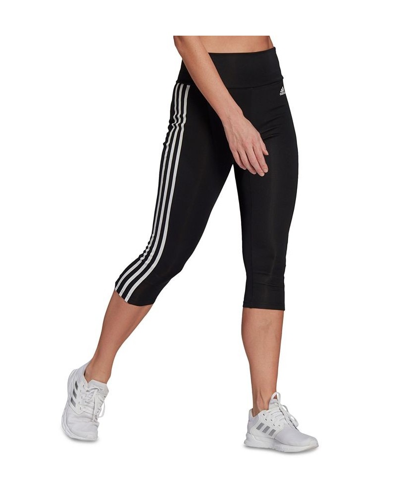 Women's AEROREADY High-Waist Cropped Leggings Black/White $13.60 Pants