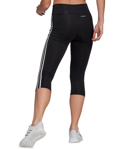 Women's AEROREADY High-Waist Cropped Leggings Black/White $13.60 Pants