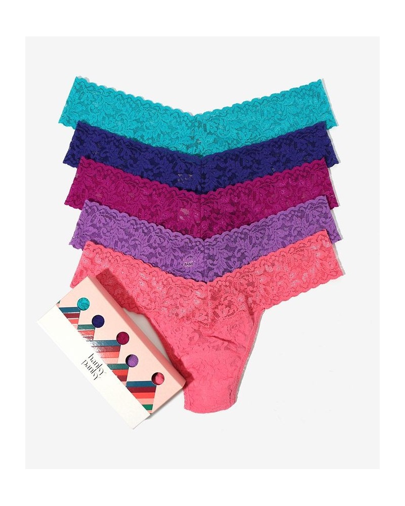 Women's Holiday Low Rise Thong Pack of 5 Multipack 1 $40.39 Panty
