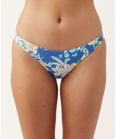 Juniors' Tulum Tropical Rockley Printed Bikini Bottom Classic Blue $23.76 Swimsuits