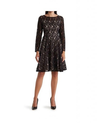 Fit and Flare Lace Dress Black $121.10 Dresses