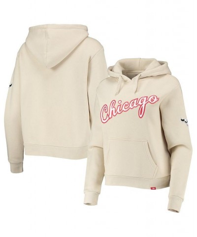 Women's Cream Chicago Bulls City Edition Ava Tri-Blend Pullover Hoodie Cream $36.90 Sweatshirts