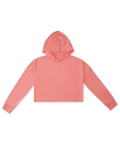 Juniors' Sun Might Shine Cropped Hoodie Pink $20.49 Sweatshirts