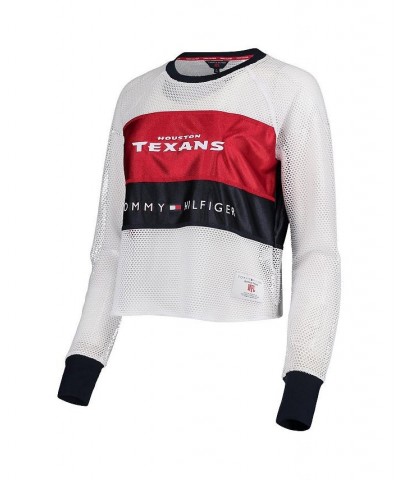 Women's White and Red Houston Texans Mesh Raglan Long Sleeve T-shirt White, Red $32.32 Tops