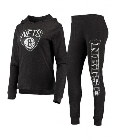 Women's Black Brooklyn Nets Hoodie & Pants Sleep Set Black $35.70 Pajama