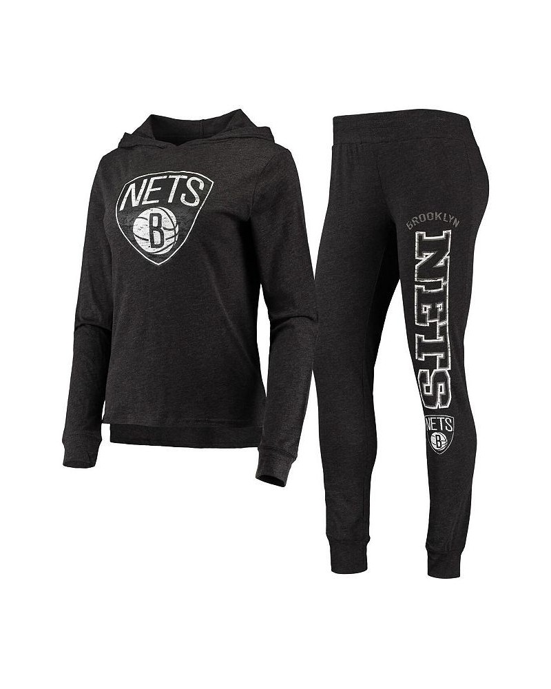 Women's Black Brooklyn Nets Hoodie & Pants Sleep Set Black $35.70 Pajama