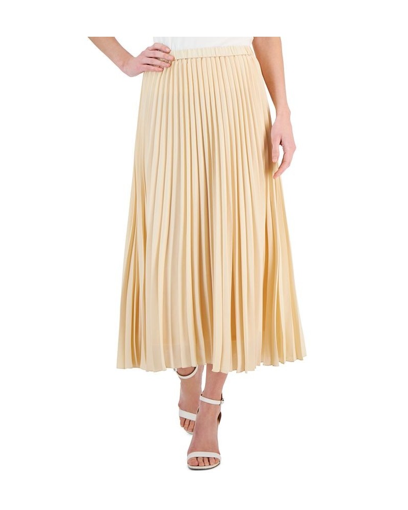 Women's Pleated Pull-On Midi Skirt Crema $49.05 Skirts