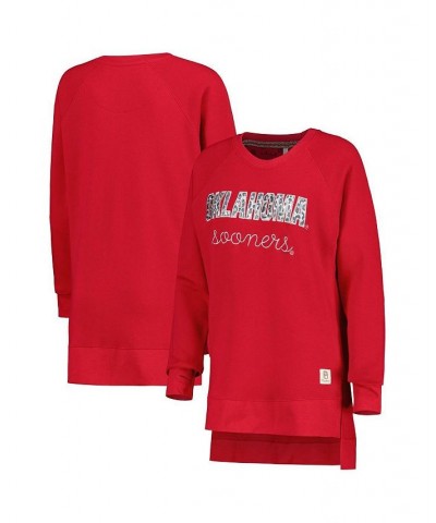 Women's Crimson Oklahoma Sooners Steamboat Animal Print Raglan Pullover Sweatshirt Crimson $37.09 Sweatshirts