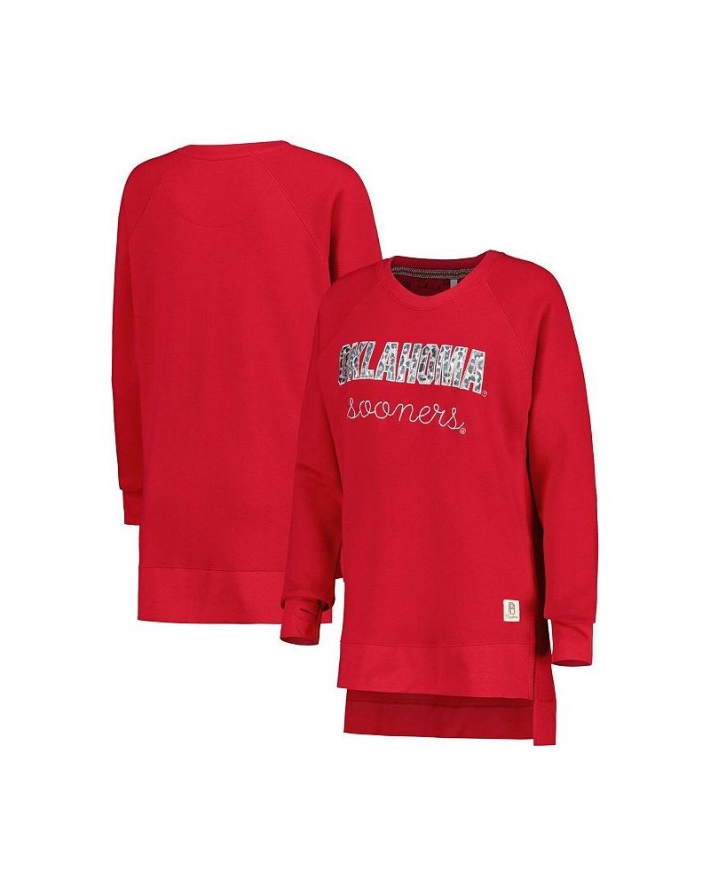 Women's Crimson Oklahoma Sooners Steamboat Animal Print Raglan Pullover Sweatshirt Crimson $37.09 Sweatshirts