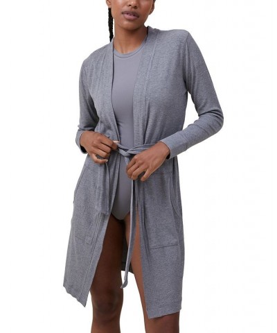 Women's Sleep Recovery Robe Charcoal Marle Rib $28.00 Sleepwear