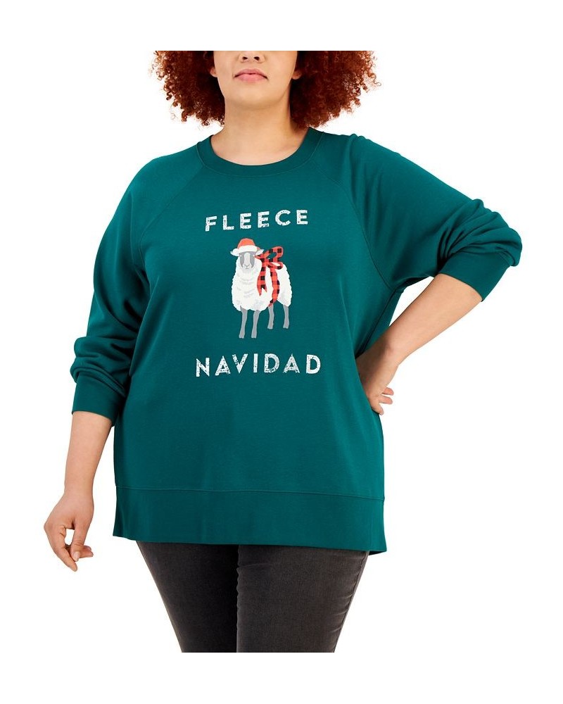 Plus Size Fleece Tunic Fleece Navidad $8.47 Sweatshirts