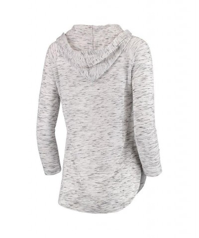 Women's Gray Wisconsin Badgers Space Dye Lace-Up V-Neck Long Sleeve T-shirt Gray $32.44 Tops