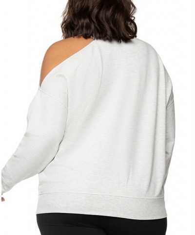 Plus Size Cold-Shoulder Knit Top Soft Heather Grey $21.43 Tops