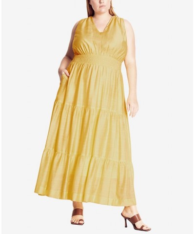 Trendy Plus Size Sweetly Tiered Dress Limoncello $58.05 Dresses