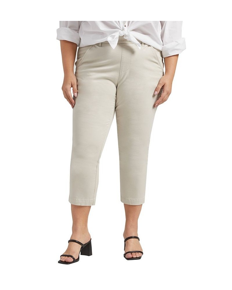 Plus Size Maddie Mid Rise Capri Pants Ivory/Cream $19.27 Pants
