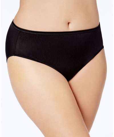Women's Illumination Plus Size High-Cut Satin-Trim Brief Underwear 13810 Black $8.25 Panty