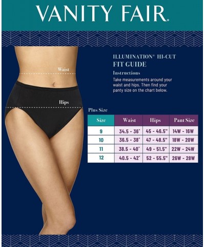 Women's Illumination Plus Size High-Cut Satin-Trim Brief Underwear 13810 Black $8.25 Panty