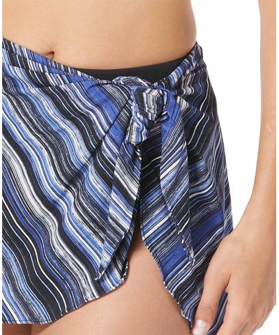 Women's Contours Halo Sarong Skirt Bikini Bottoms Blue Multi $39.00 Swimsuits