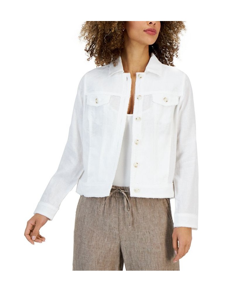 Women's Linen Jacket White $27.49 Jackets