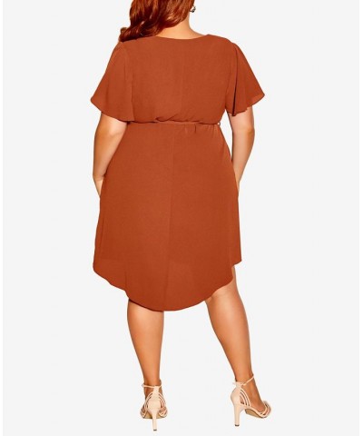Trendy Plus Size Sweet Fling Dress Brown $40.59 Dresses