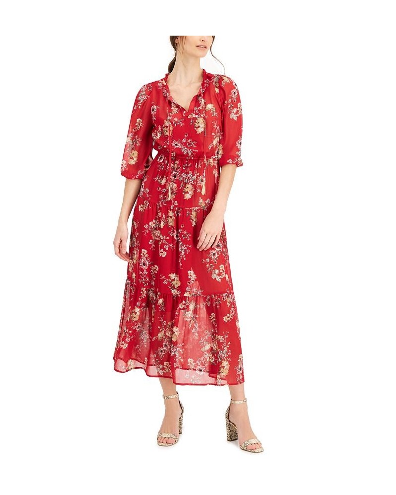 Petite Tiered Maxi Dress Jester Red $18.47 Dresses