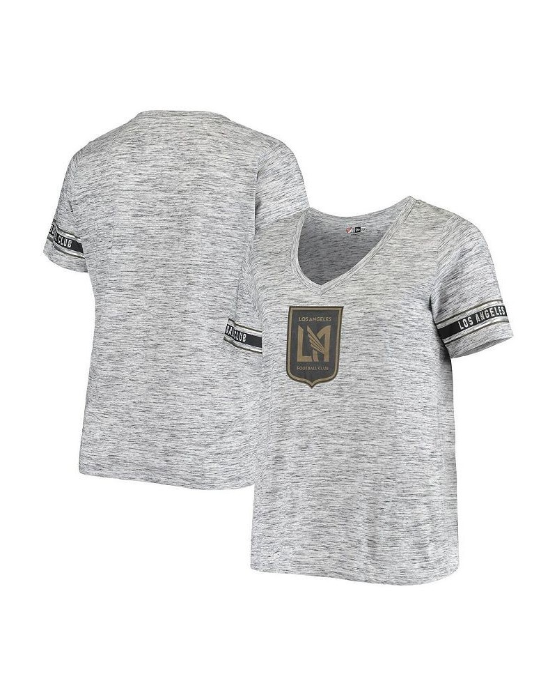Women's 5th & Ocean by Heathered Gray LAFC Plus Size Logo Space Dye V-Neck T-shirt Heathered Gray $25.80 Tops