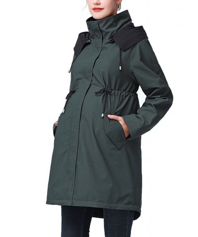 Women's Aino Water Repellent Hooded Parka Coat Green $34.88 Coats