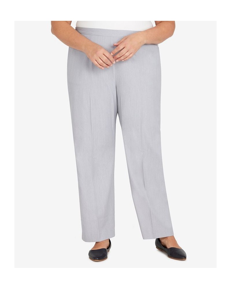 Plus Size Lady Like Chic Average Length Pull On Pants Gray $27.31 Pants