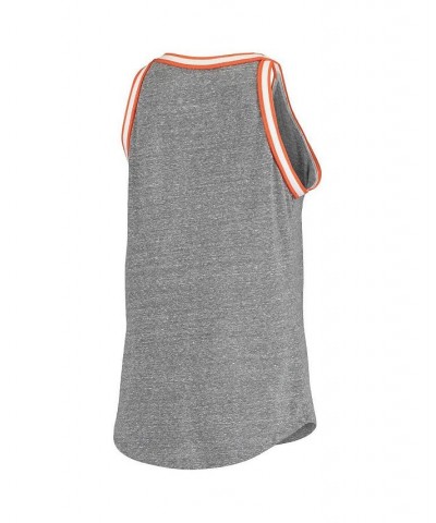 Women's by New Era Heathered Gray San Francisco Giants Tri-Blend Knit Trim Tank Top Gray $17.20 T-Shirts