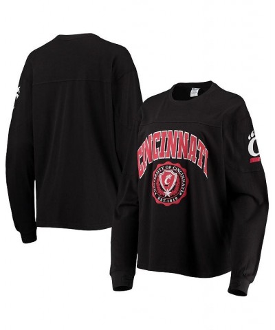 Women's Black Cincinnati Bearcats Edith Long Sleeve T-shirt Black $27.00 Tops