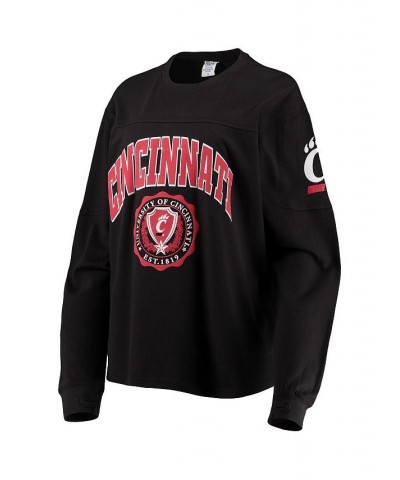 Women's Black Cincinnati Bearcats Edith Long Sleeve T-shirt Black $27.00 Tops