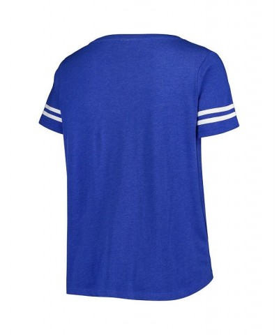 Women's Royal Kansas City Royals Plus Size V-Neck Jersey T-shirt Royal $34.79 Tops