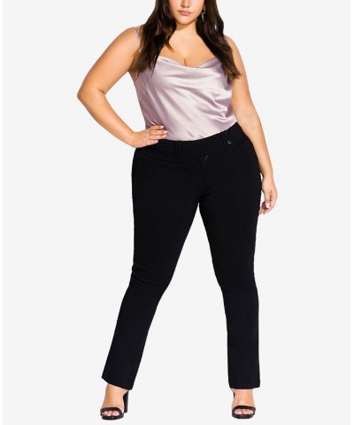 Plus Size Trendy Smart Bengaline Pants Black $31.50 Pants