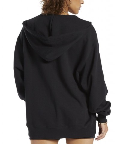 Women's Cotton Oversized Long Zip-Up Hoodie Black/chalk $26.52 Sweatshirts