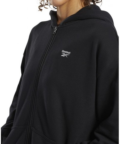 Women's Cotton Oversized Long Zip-Up Hoodie Black/chalk $26.52 Sweatshirts