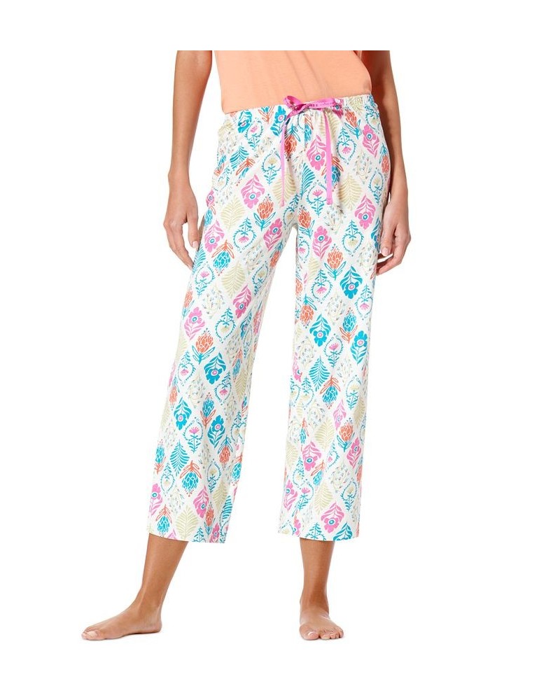 Women's Floral Elements Capri Pajama Pants Jet Stream $15.64 Sleepwear