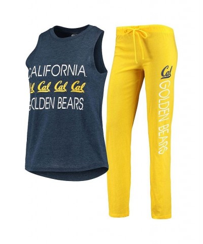 Women's Navy Gold Cal Bears Team Tank Top and Pants Sleep Set Navy, Gold-Tone $33.14 Pajama