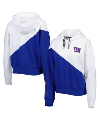 Women's White Royal New York Giants Bobbi Color Blocked Pullover Hoodie White, Royal $38.70 Sweatshirts