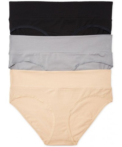Plus Size Maternity Fold Over Panties (3 Pack) Black Multi Pack $16.50 Panty