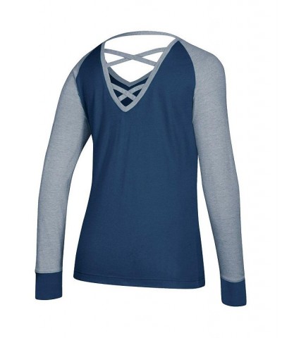 Women's Blue Toronto Maple Leafs Contrast Long Sleeve T-shirt Blue $30.55 Tops