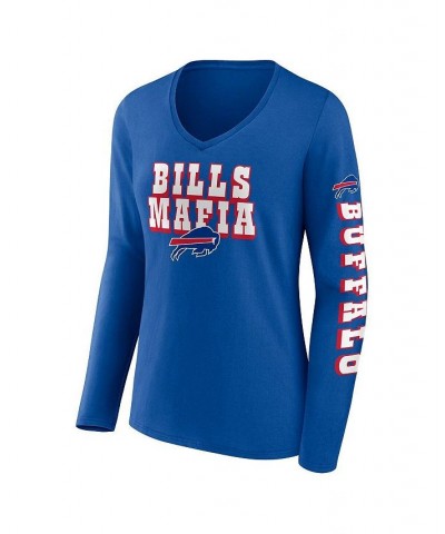 Women's Branded Royal Buffalo Bills Hometown Sweep Long Sleeve V-Neck T-shirt Royal $25.95 Tops